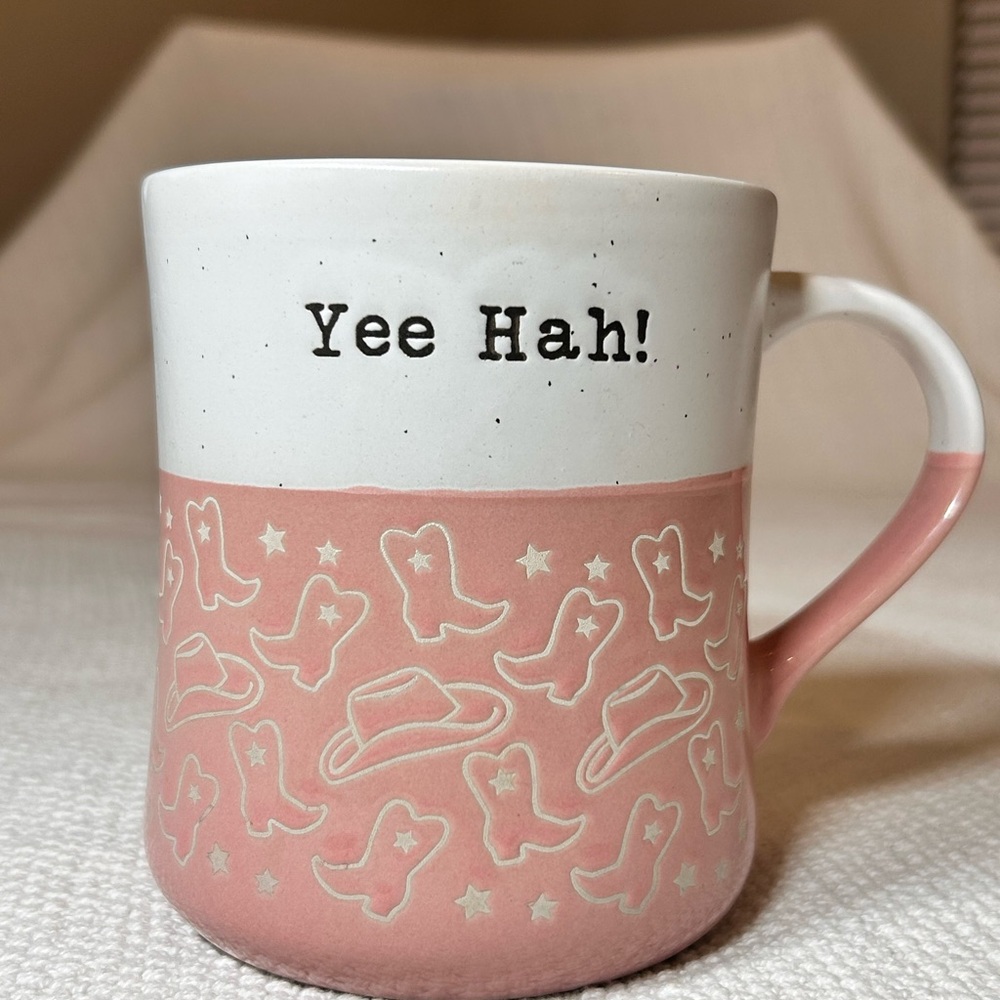 Yee Hah! Pink and White Mug